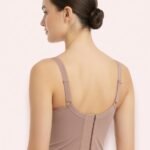 Mauve LoftyComfort longline sculpting bra with floral lace