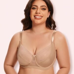 Curvy Cut & Sew Lace Neckline Double Layer Wired Bra