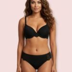 Black padded wired lingerie set with floral lace by LoftyComfort