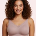 LoftyComfort skin tone wireless posture corrector bra with mesh detail
