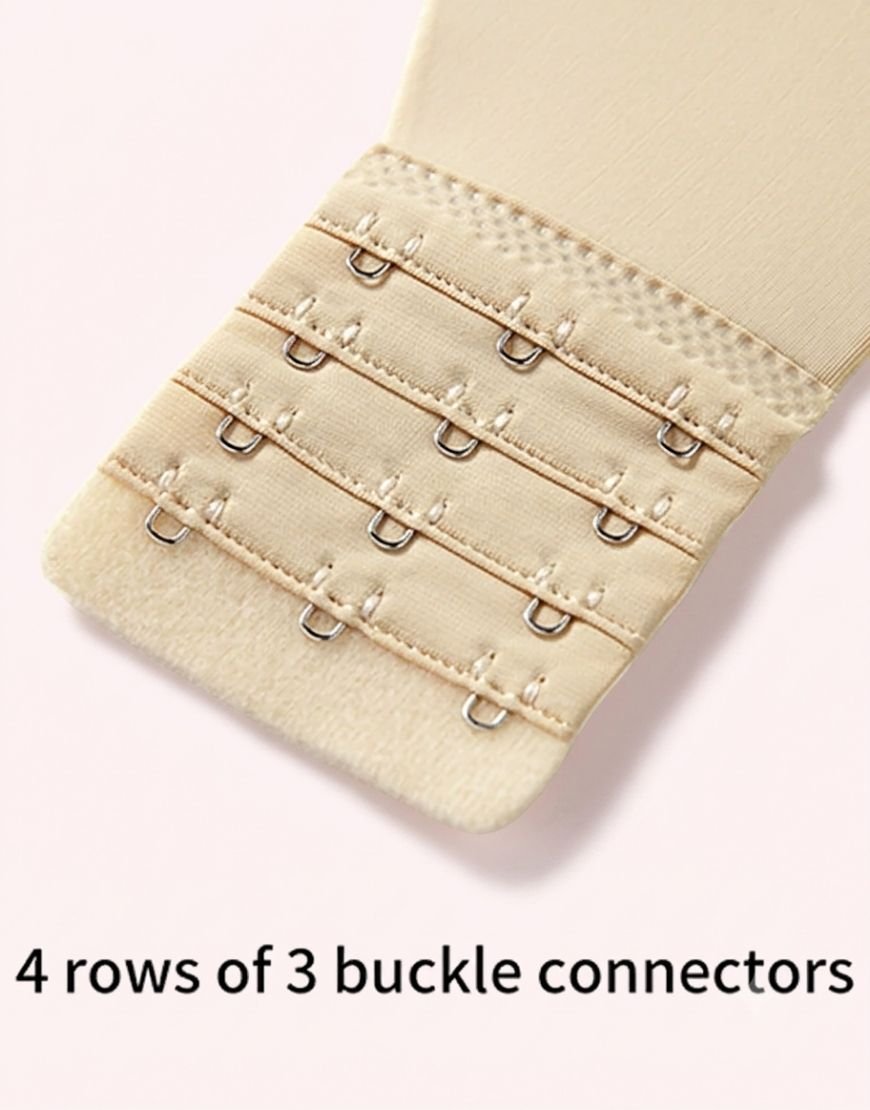 Close-up of the 4 rows of 3 buckle connectors on the Multi-Way Deep V Strapless Bra.