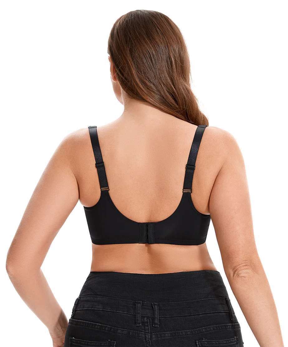 Curvy Double Layered Minimizer Wired Bra Black