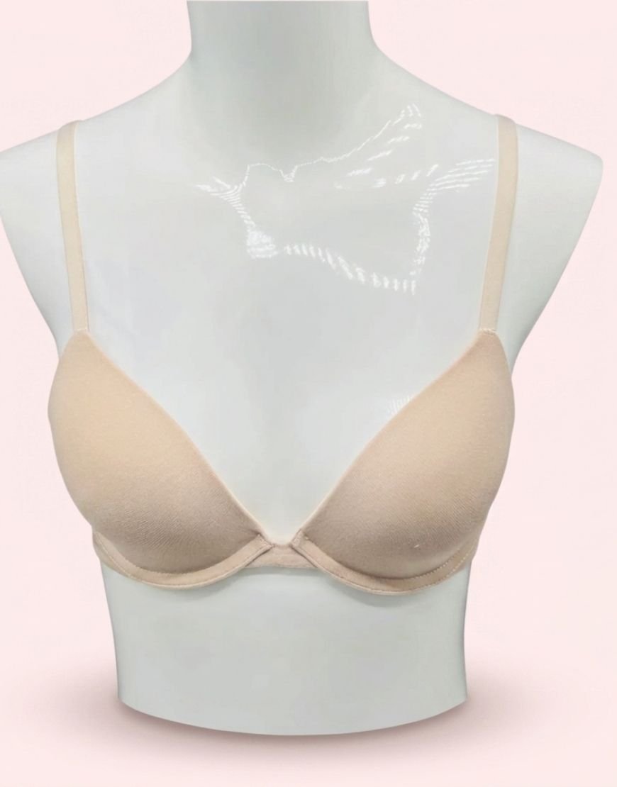 Deep Plung Lightly Padded Wired Cotton T-Shirt Bra