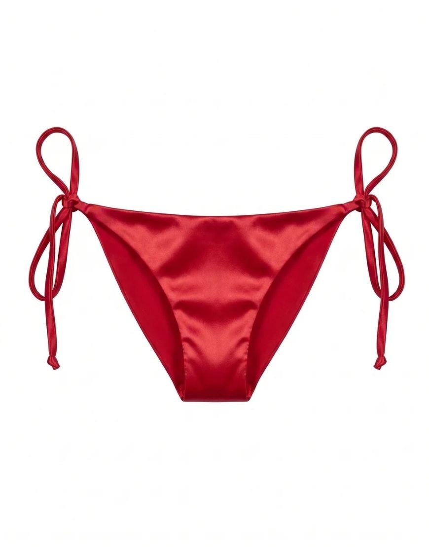 Red Satin Lace Babydoll Lingerie Set