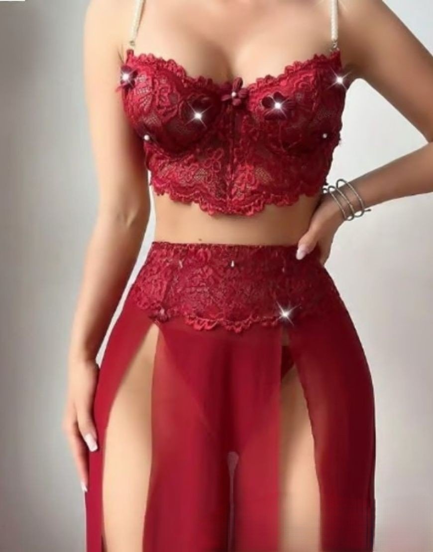 Red Lace Lingerie Set