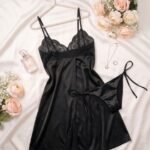 Satin Lace Lingerie Set