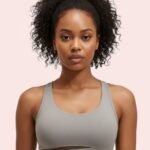 Grey Mesh Cutout Sports Bra