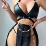 Black Faux Leather Lingerie Set