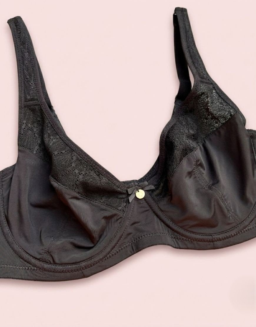 Curvy Double Layered Minimizer Wired Bra Black