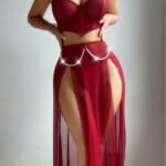 Sheer Pearl Chain Lingerie Set
