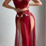 Sheer Pearl Chain Lingerie Set