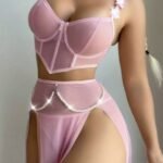 Sheer Pearl Chain Lingerie Set