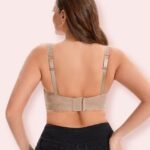 Curvy Double Layered Minimizer Lace Bra-BEIGE